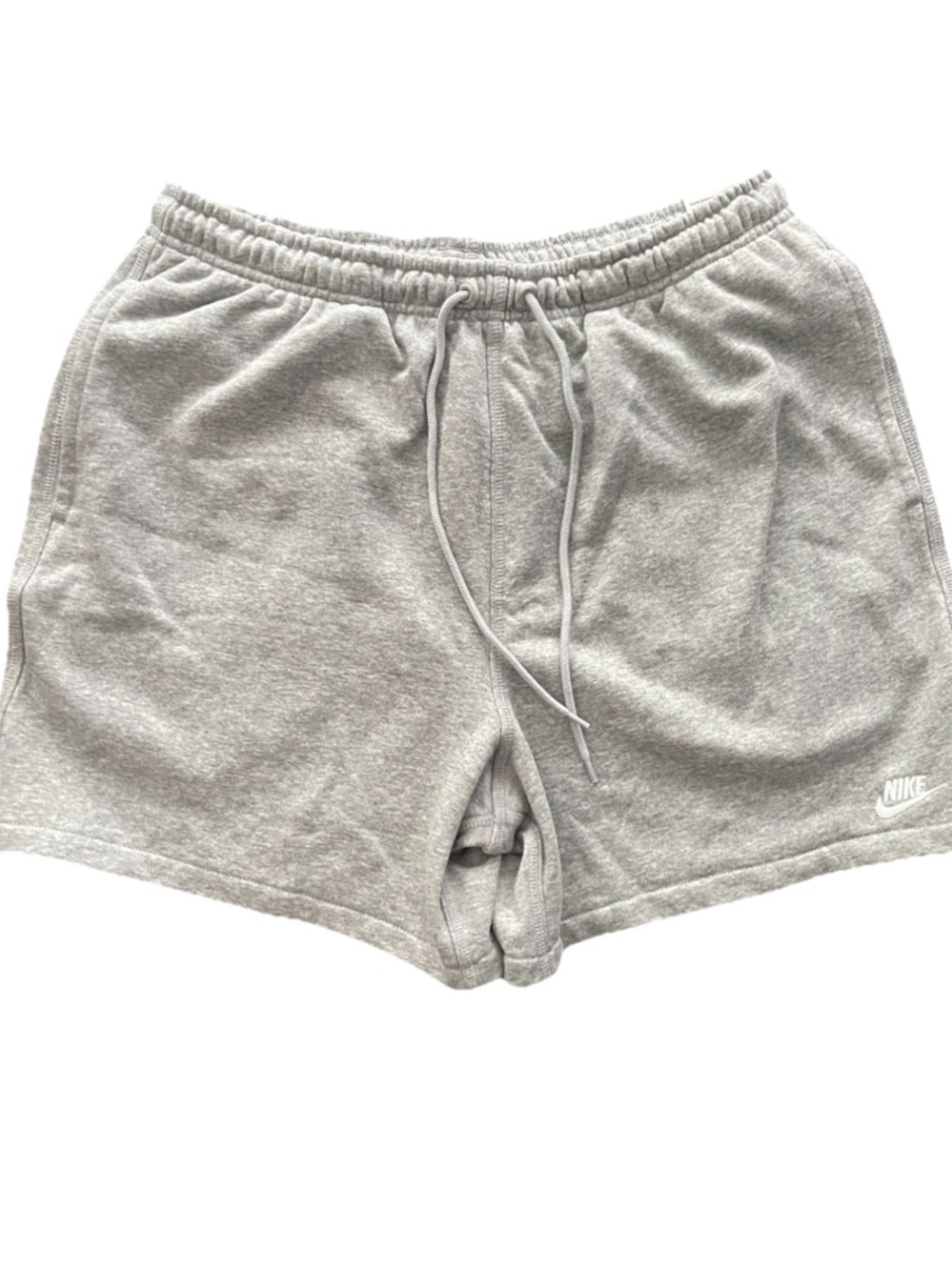 Nike Men’s Fleece Standard Fit Above Knee Length Gray Shorts Size Medium